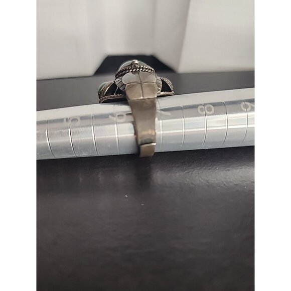 TAXCO 925 Sterling Silver Green Onyx Adjustable Poison Secret Ring jade Vintage - Picture 7 of 10